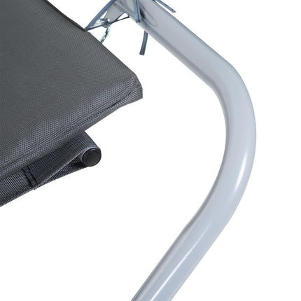 Rocking Sun Lounger, Single Garden Lounger Sunbed with Headrest Pillows, Texteli
