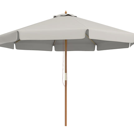 3.3m Wooden Garden Parasol with Grey Canopy - Grey
