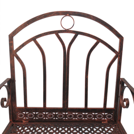 Metal Single Rocking Chair 1 Seater Garden Vintage Style - Bronze
