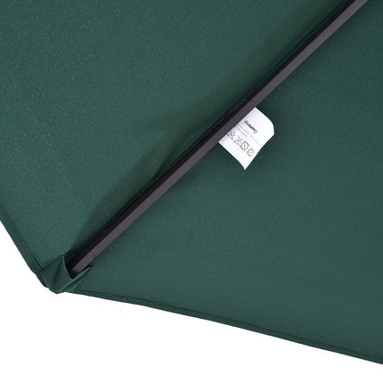 4.6m Double Canopy Garden Parasol Sun Umbrella Patio Market Shelter - Green