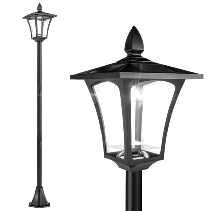 1.6 Metre Solar Powered LED Post Lamp With Sensor - Black