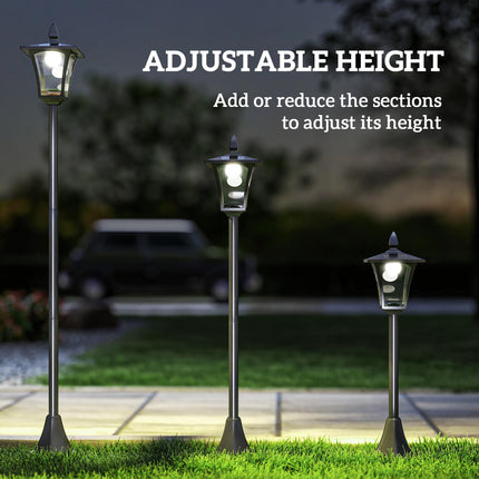 1.6 Metre Solar Powered LED Post Lamp With Sensor - Black