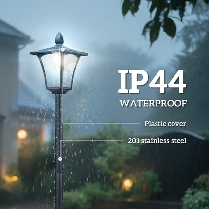 1.6 Metre Solar Powered LED Post Lamp With Sensor - Black