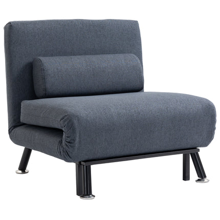 Single Foldable Sofa Bed Sleeper with Pillow - Dark Grey