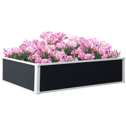 302L Raised Garden Bed Planter Box for Patio Plants and Vegetables 120x90x30 cm - Grey and White