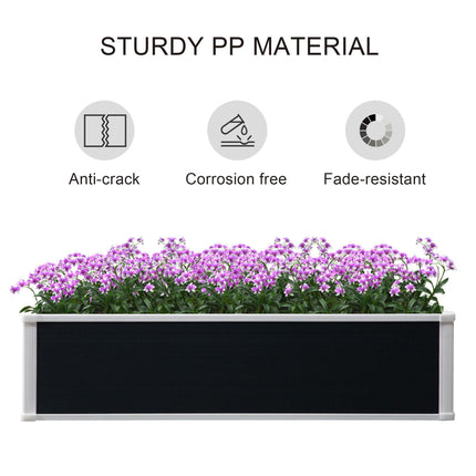 302L Raised Garden Bed Planter Box for Patio Plants and Vegetables 120x90x30 cm - Grey and White
