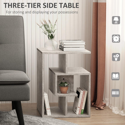 Side Table, 3 Tier End Table with Open Storage Shelves for Living Room, BedroomG