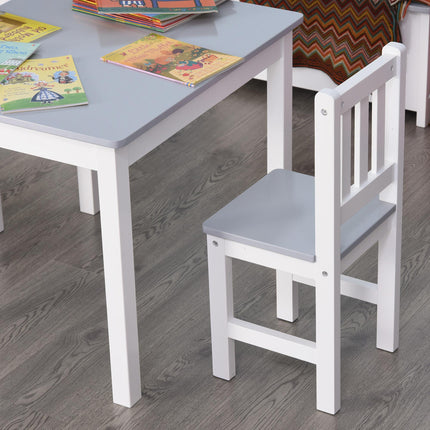 3 Piece Kids Table and Chairs Set Toddler Desk - Grey Multi-Use