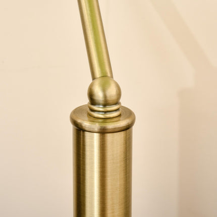 Banker's Desk Table Lamp with Pull Rope Switch and Green Glass Shade - Antique Bronze