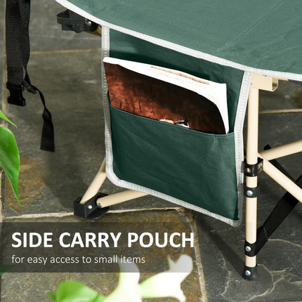 Military Portable Folding Camping Cot with Steel Frame - Green