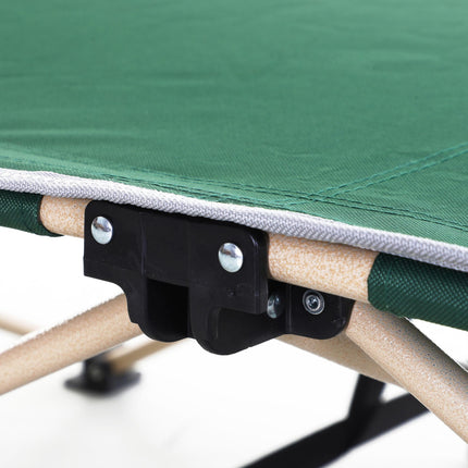 Military Portable Folding Camping Cot with Steel Frame - Green