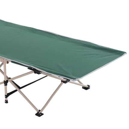 Military Portable Folding Camping Cot with Steel Frame - Green