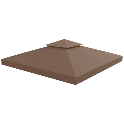 3x3 m Double-Tier Gazebo Canopy Replacement - Coffee