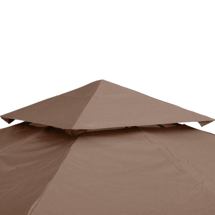 3x3 m Double-Tier Gazebo Canopy Replacement - Coffee
