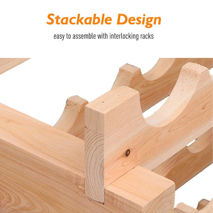6 Tier Wooden Wine Rack Shelf for 72 Bottles - Natural Wood