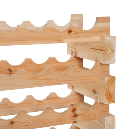 6 Tier Wooden Wine Rack Shelf for 72 Bottles - Natural Wood