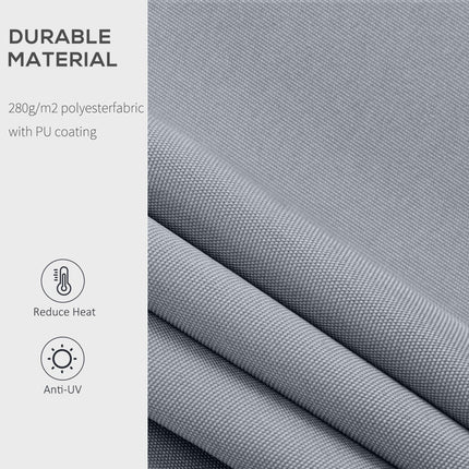 2.5m x 2m Manual Retractable Garden Patio Awning Canopy with Winding Handle - Grey