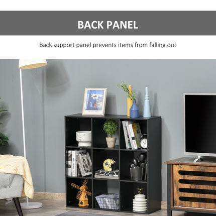 3-Tier 9-Cube Particle Board Storage Cabinet Bookcase Organizer - Black