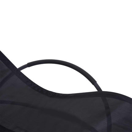 Outdoor Orbital Lounger Zero Gravity Foldable Rocking Patio Chaise with Pillow - Black