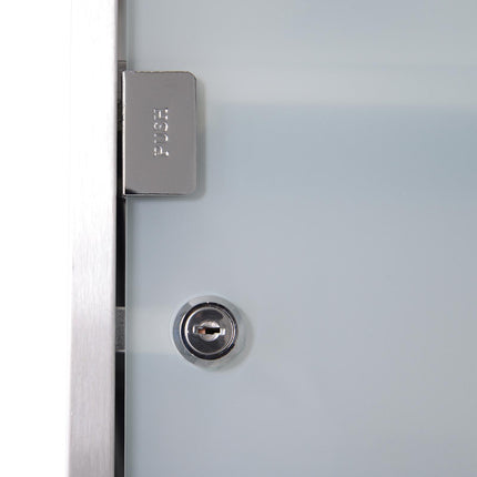 Stainless Steel Wall Mounted Medicine Cabinet 48cm H with 2 Shelves Lockable Glass Door - Silver