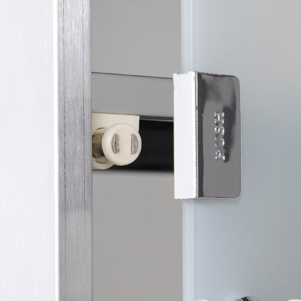 Stainless Steel Wall Mounted Medicine Cabinet 48cm H with 2 Shelves Lockable Glass Door - Silver