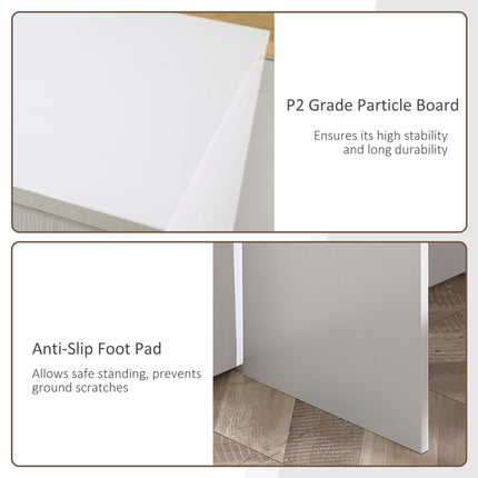 L-Shaped Corner Computer Desk with Storage Shelf and Drawer - White