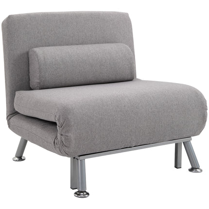 Single Foldable Sofa Bed Futon Chair Sleeper for Living Room - Grey