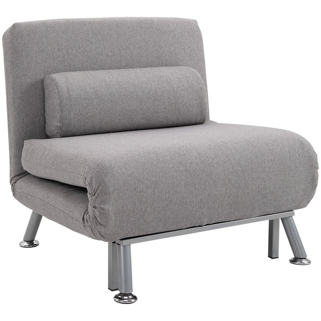 Single Foldable Sofa Bed Futon Chair Sleeper for Living Room - Grey