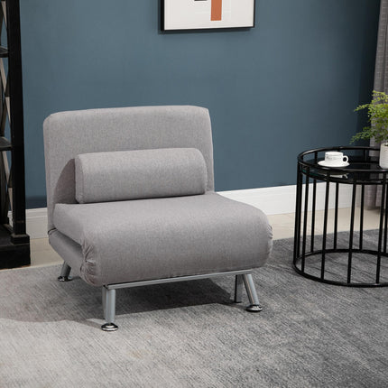 Single Foldable Sofa Bed Futon Chair Sleeper for Living Room - Grey