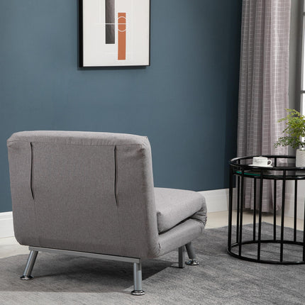 Single Foldable Sofa Bed Futon Chair Sleeper for Living Room - Grey