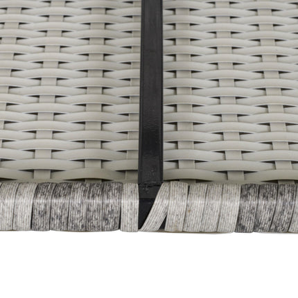 1 Seater PE Rattan Corner Sofa With Cushions - Grey