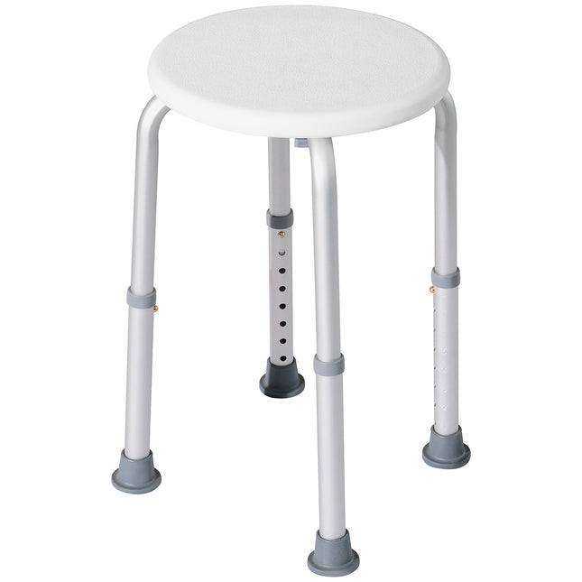Adjustable Bath Chair Shower Seat for Elderly Safety - Cream White