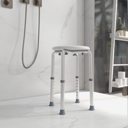 Adjustable Bath Chair Shower Seat for Elderly Safety - Cream White
