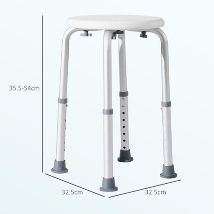 Adjustable Bath Chair Shower Seat for Elderly Safety - Cream White