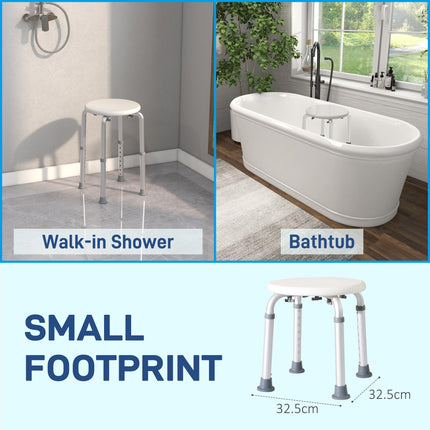 Adjustable Bath Chair Shower Seat for Elderly Safety - Cream White