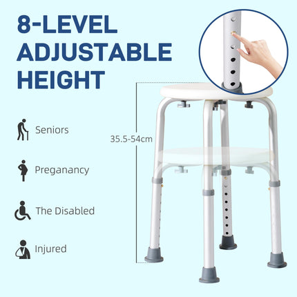 Adjustable Bath Chair Shower Seat for Elderly Safety - Cream White