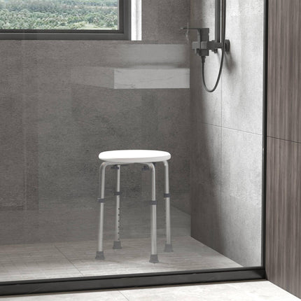 Adjustable Bath Chair Shower Seat for Elderly Safety - Cream White