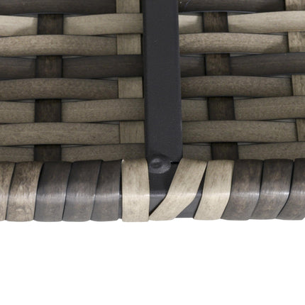 1 Seater PE Rattan Corner Sofa with Cushions - Deep Grey