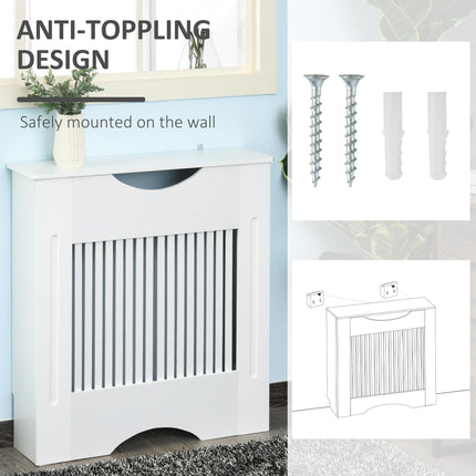 Radiator Cover 78W x 19D x 80.5H cm E1 Class 12mm MDF Engineered Wood - White