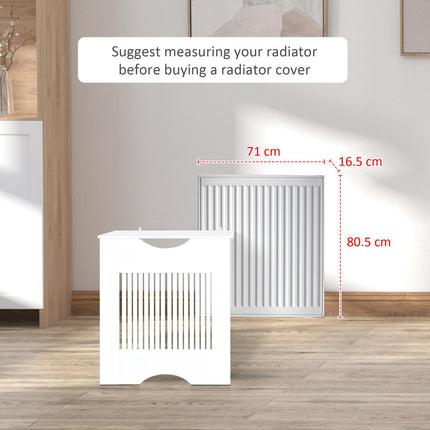 Radiator Cover 78W x 19D x 80.5H cm E1 Class 12mm MDF Engineered Wood - White
