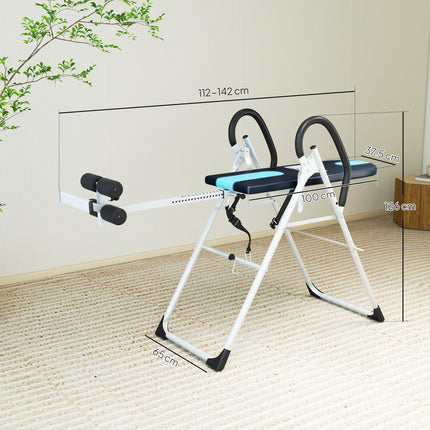 Foldable Gravity Inversion Table for Back Pain Relief - Black