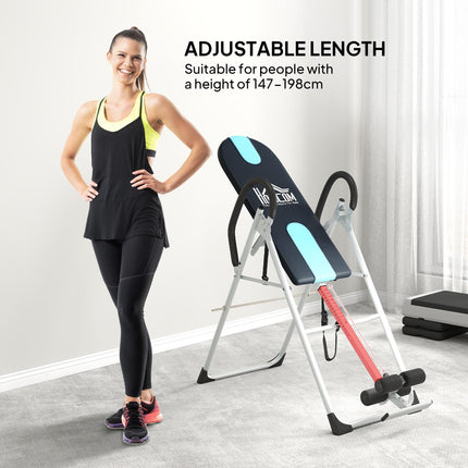 Foldable Gravity Inversion Table for Back Pain Relief - Black