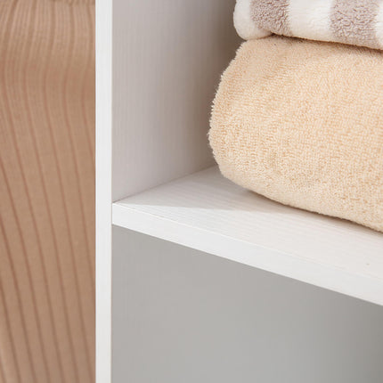 Double Mobile Open Wardrobe with Hanging Rails and Storage Shelves - White