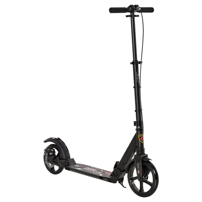 Foldable Adjustable Teens & Adult Kick Scooter with Dual Brake & Shock Mitigation System - Black