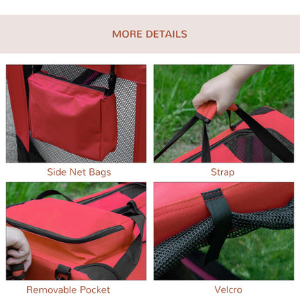 Portable Folding Dog Carrier Bag for Small Dogs 60x42x42 cm - Red
