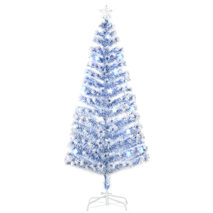 6FT Artificial Fibre Optic Christmas Tree with 26 LED Lights - White Blue