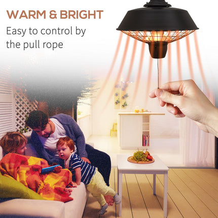 2100W Outdoor Ceiling Mounted Halogen Electric Heater Hanging Patio Garden Warme