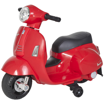Vespa Licensed 6V Electric Ride-On Motorbike for Toddlers 18-36 Months with Horn & Headlight - Red