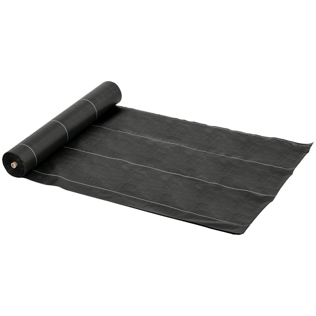Heavy-Duty 2m x 50m Weed Barrier Fabric for Gardening - Black
