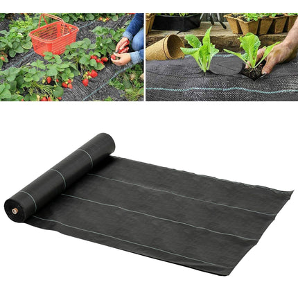 Heavy-Duty 2m x 50m Weed Barrier Fabric for Gardening - Black